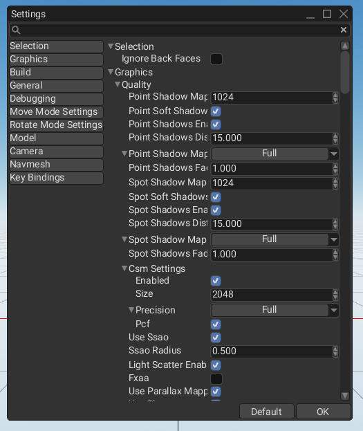 editor settings