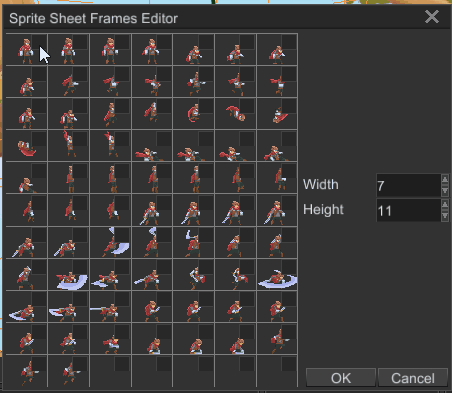 sprite sheet editor in action
